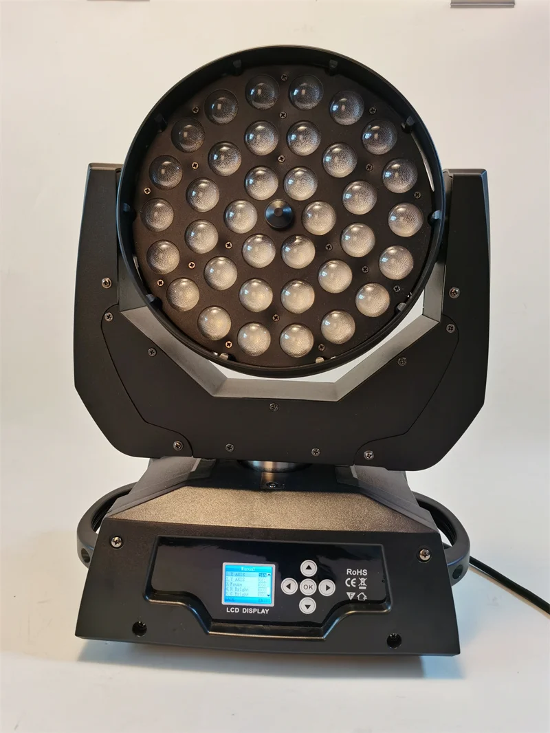 

2+flight case/lot Wash effect stage lighting 36pcs x 18w rgbwa uv 6in1 zoom led moving head light for wedding night club