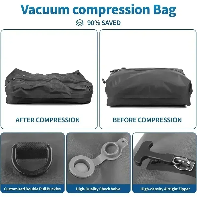 17L Outdoor Vacuum Storage Bag with Air Pump, Reusable Compression Bag for Travel Backpack Luggage gallery 3