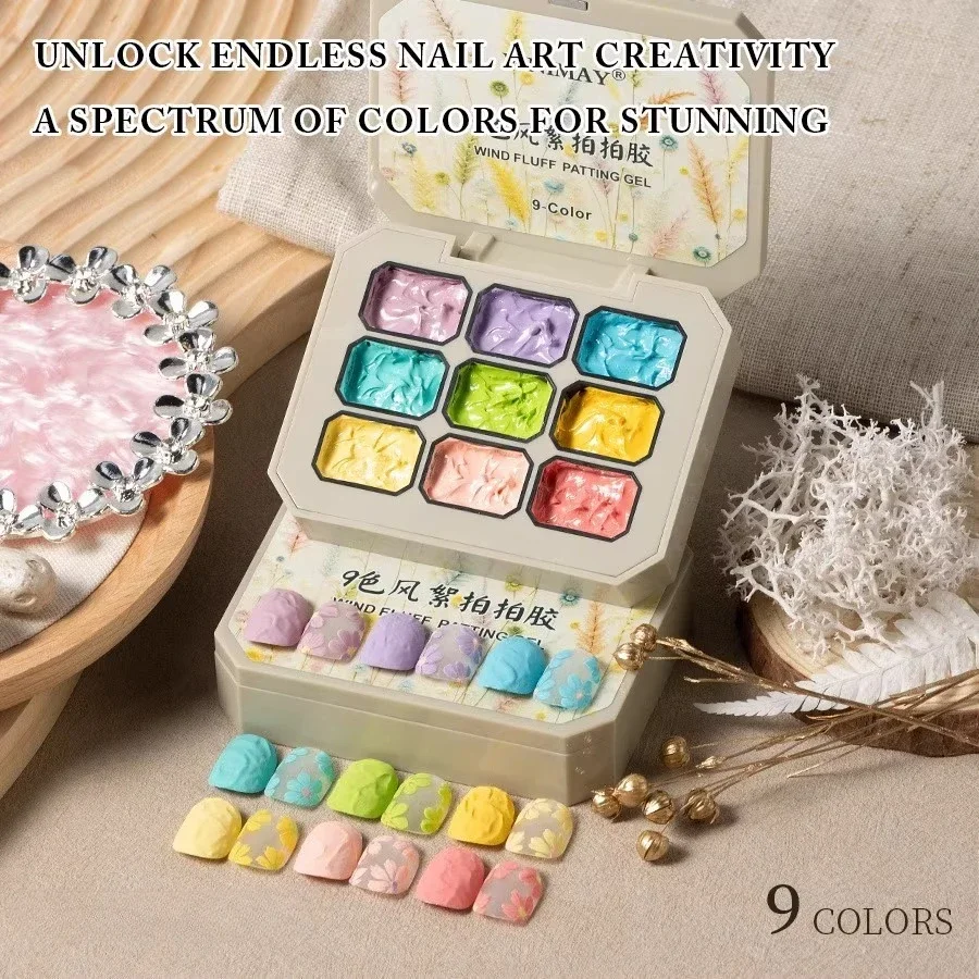 

9Colors 3D Effect Oil Painting Gel Drawing Super Texture Painting Gel Soak Off UV LED Semi Permanent Pigmented Paint Art Gel