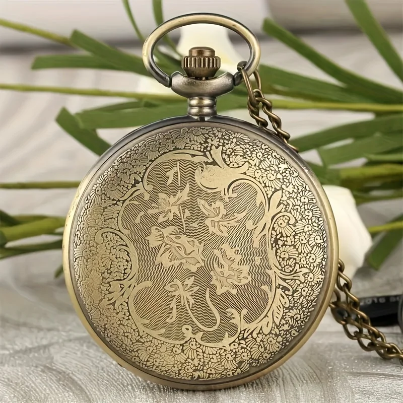 Retro Bronze "Proud To Be A Farmer" Design Quartz Pocket Watch