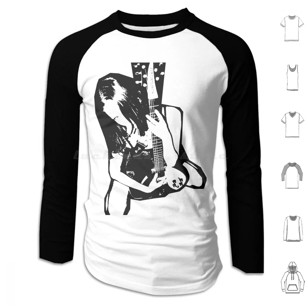 Guitar Girl Hoodies Long Sleeve Grunge Punk Alternative Classic 1960s 1970s 1980s 1990s 2000s N Roll Music Hard Heavy