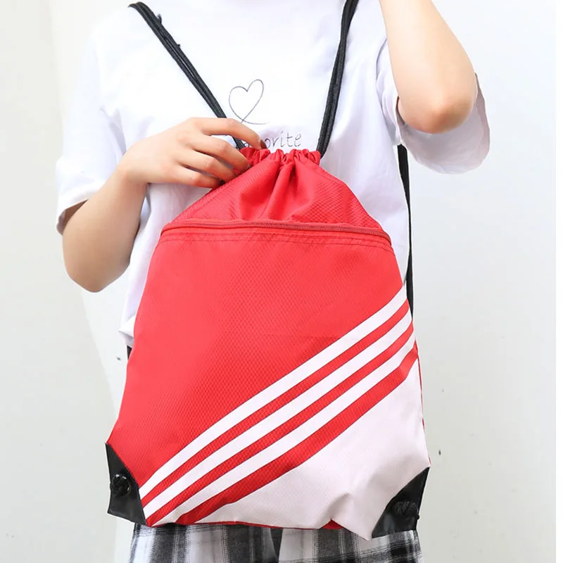 Drawstring mochila mulheres com bolso Gym Sports Bag Basketball Rucksack Camping Outdoor Women's Travel Shopping Backpack