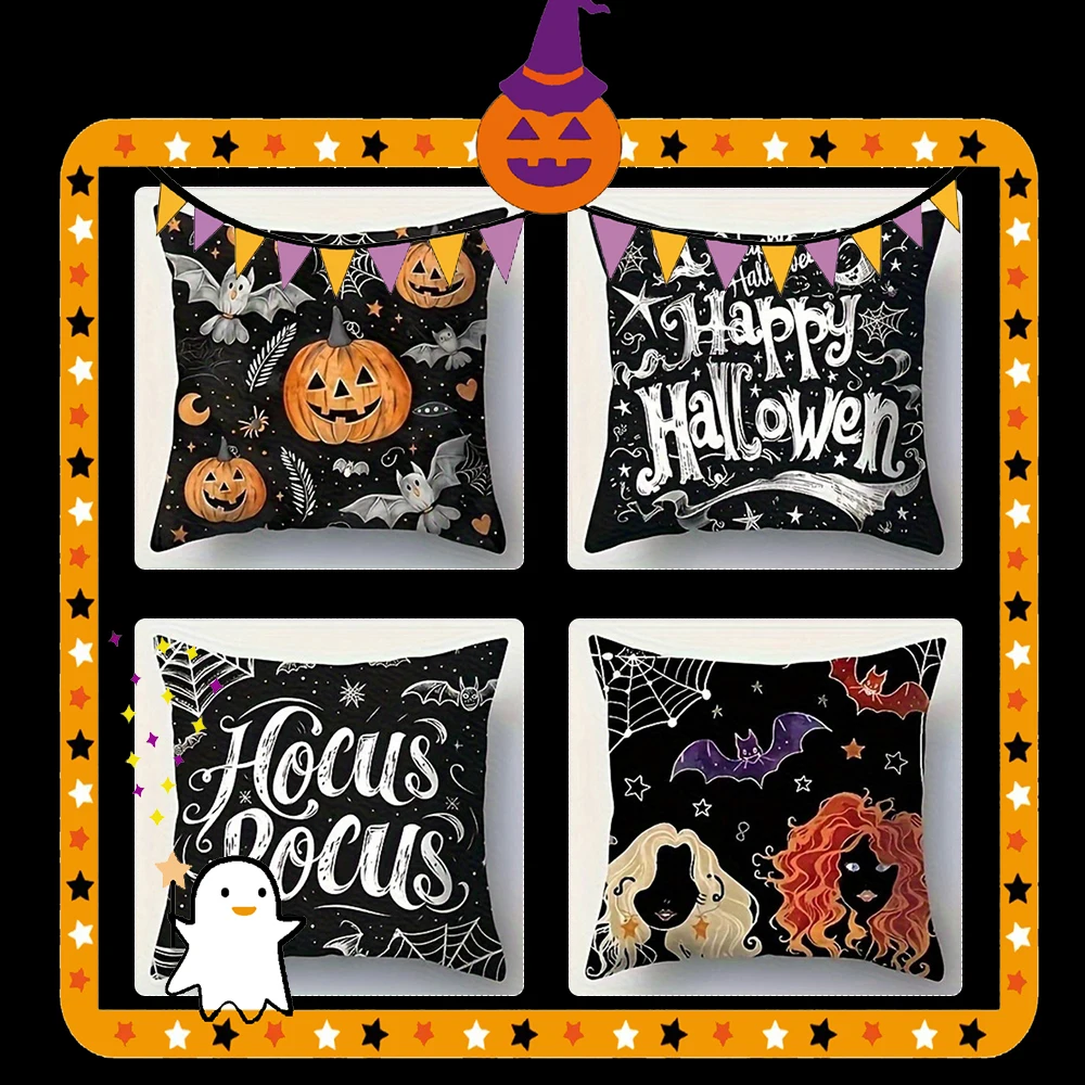 

Halloween-themed Pillowcases with Fun PrintsSuitable for sofa car bedroom decorative cushion cover pillow cover