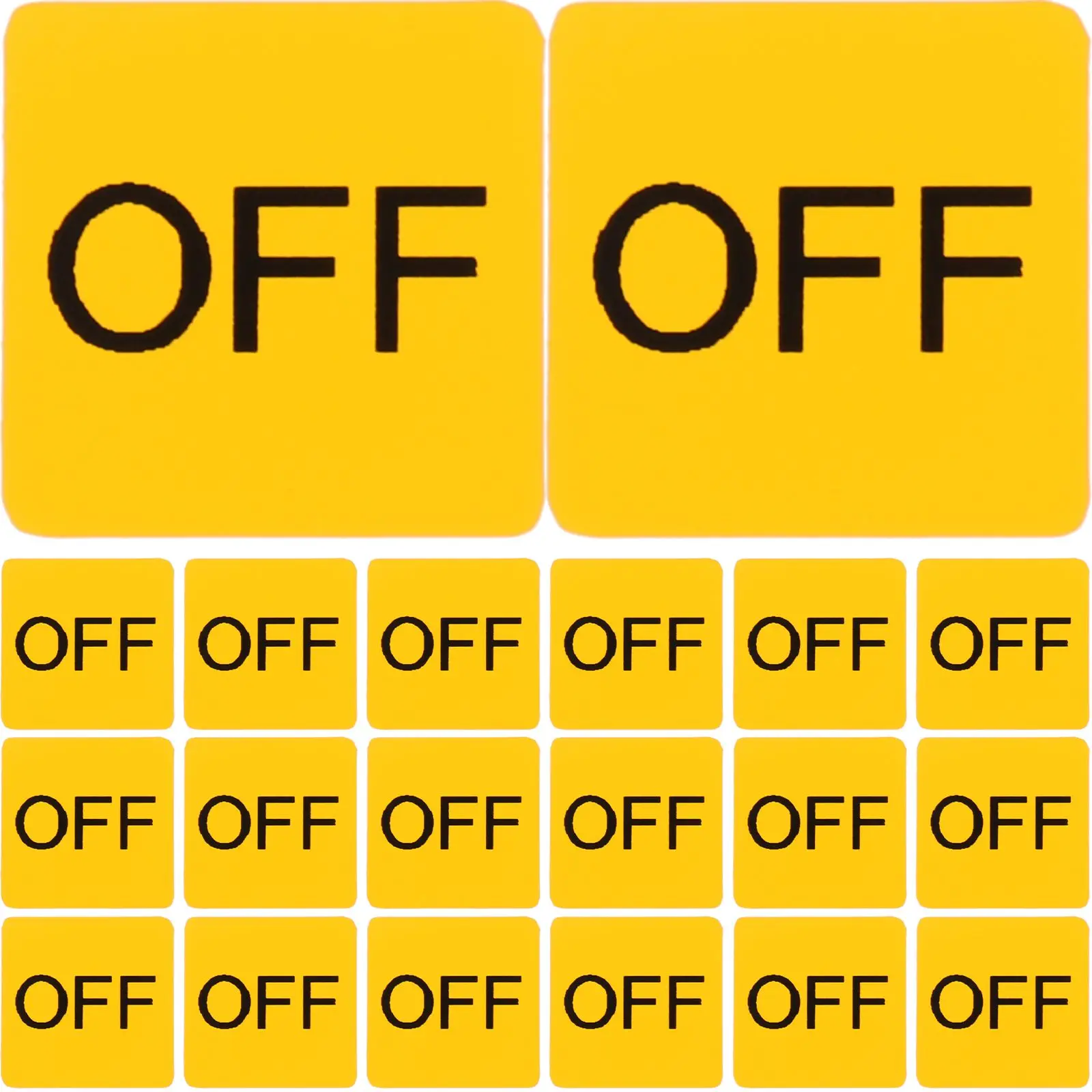 20 Pcs Switch Button Warning Sticker Caution Stickers Controller Electrical Panel Labels Yellow