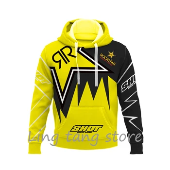 סווטשירט קז'ואלי לרכיבה על אופנוע לגברים עם הדפס 3D לעונת הסתיו/החורף