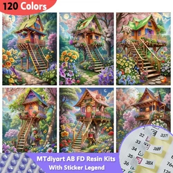 120 Colors House AB Fairy Dust 5D Diy Resin Diamond Painting With Sticky Legend Tree Embroidery Mosaic Flower Landscape Decor