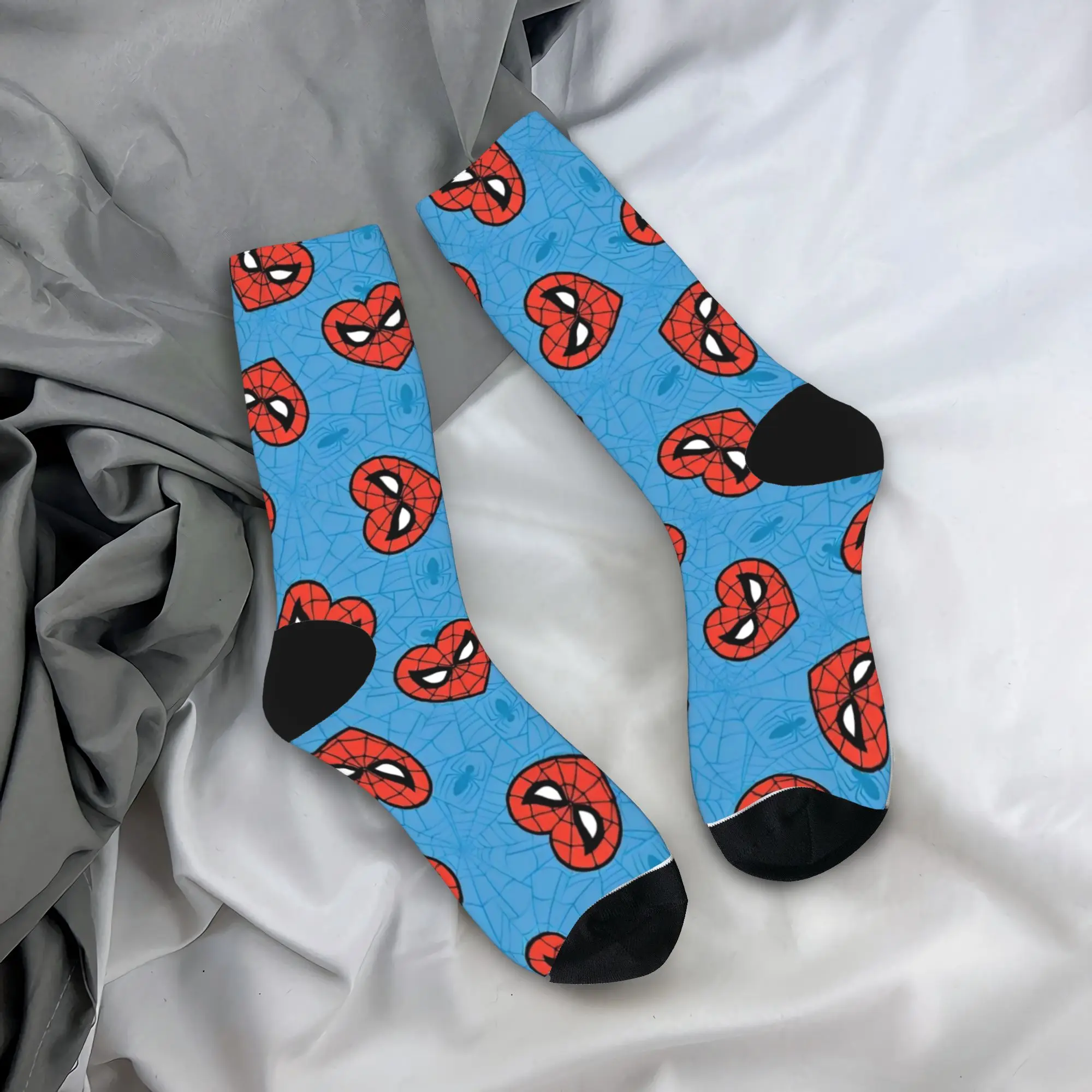 Calzini eroe Spidermans Calzini divertenti felici in poliestere da donna da uomo Harajuku Primavera Estate Autunno Inverno Calze a tubo centrale regalo