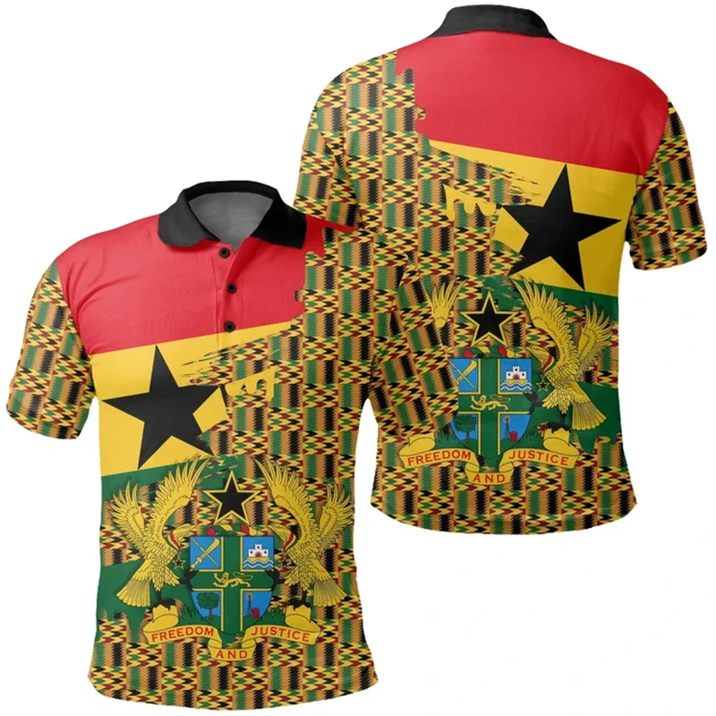 Africa Zone Polo Shirt Africa Map Kente Beautiful Graphs T Shirts Y2k Women Men Clothing Ethnic Harajuku Polo Shirts Tee Tops