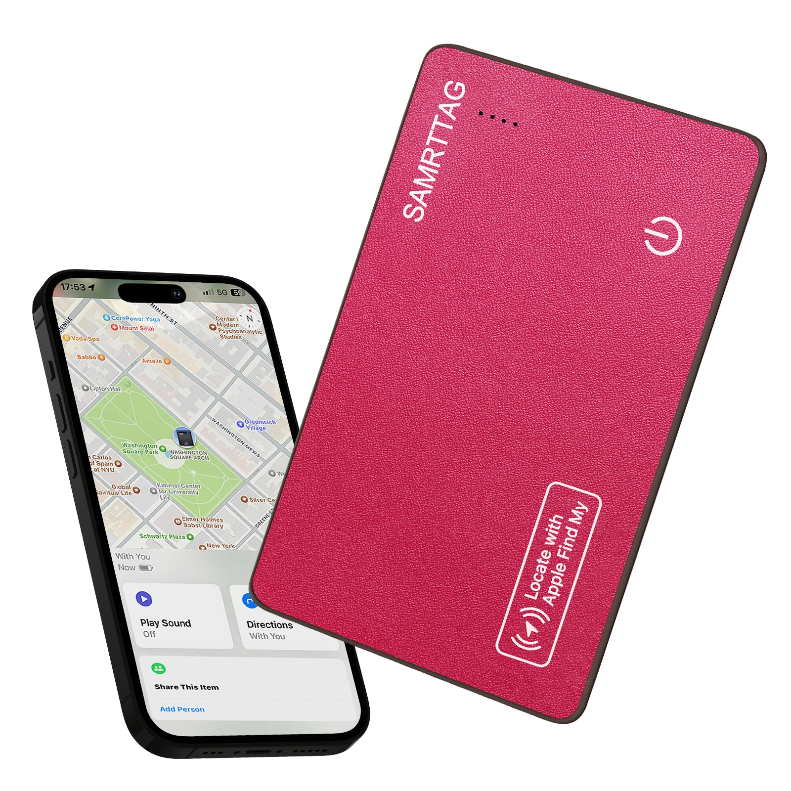 قطعة واحدة من وظائف بطاقة المقتفي Apple Airtag لـ Apple FindMy (iOS فقط مع جهاز تعقب بطاقة الشحن اللاسلكي لبطاقة موقع هدية الفتيات