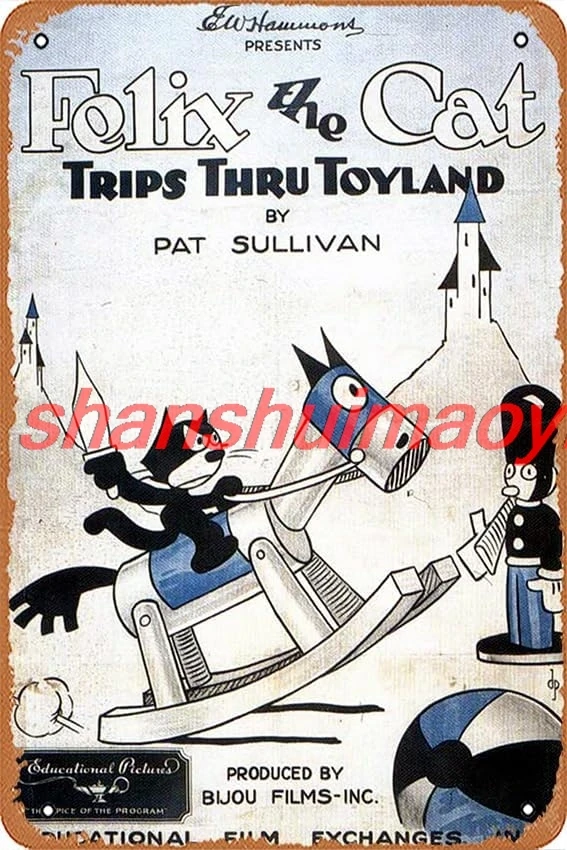 Otto Mesmer'S Trips Thru Toyland Movie Cartoon 1925 - Poster Metal Tin Sign Vintage Chic Art Decoration Wall A NIU KMN