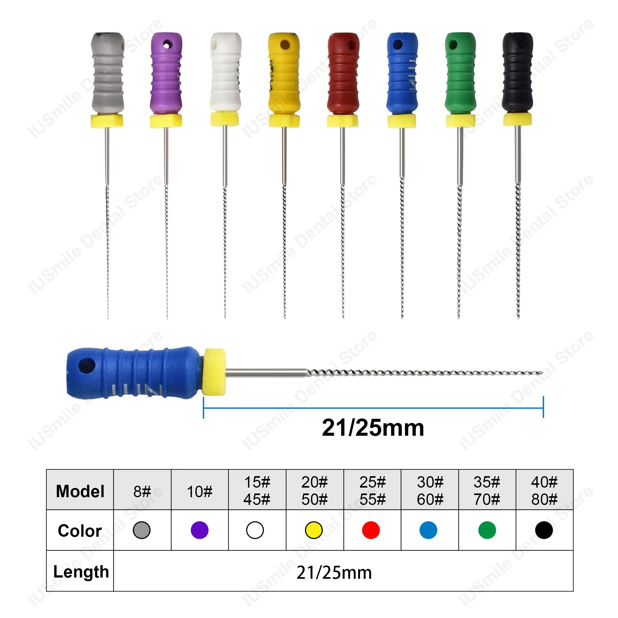 Glin 10Boxs NITI-K FILES Hand-files Nickel-titanium alloy K-type files Excellent flexibility Full range of sizes available