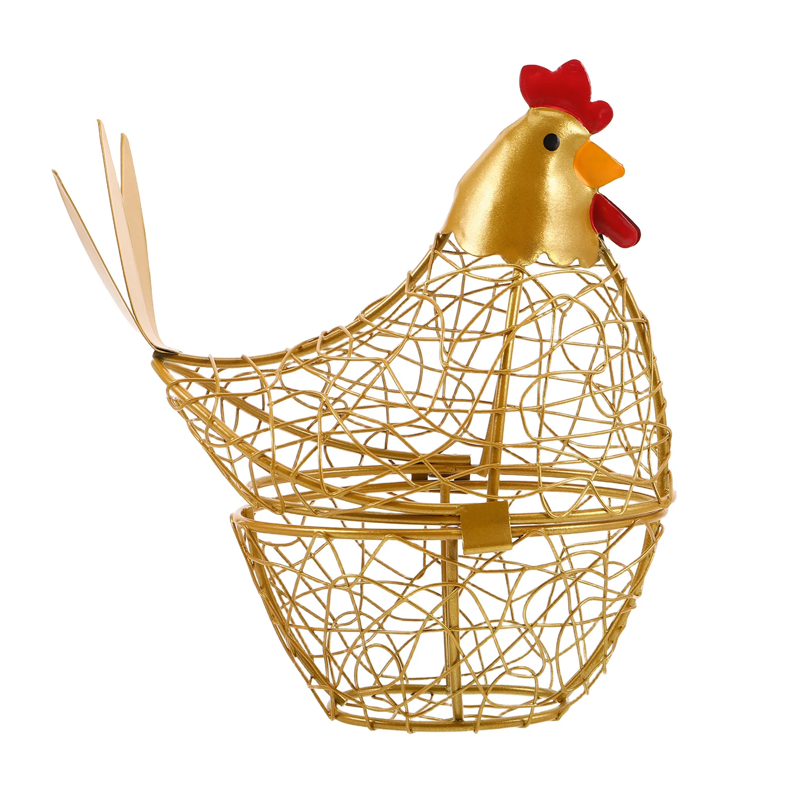 سلة بيض المطبخ حامل تخزين شبكي سلكي ذهبي لمنظم البيض الطازج والخضروات والفواكه كونترتوب حديد معدني