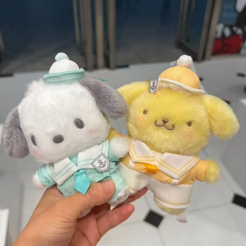 Série de personnages de marin Sanrio, jouet en peluche pendentif cannelle Pompompurin Kuromi, poupée en peluche, breloque pour sac à dos Hello Kitty