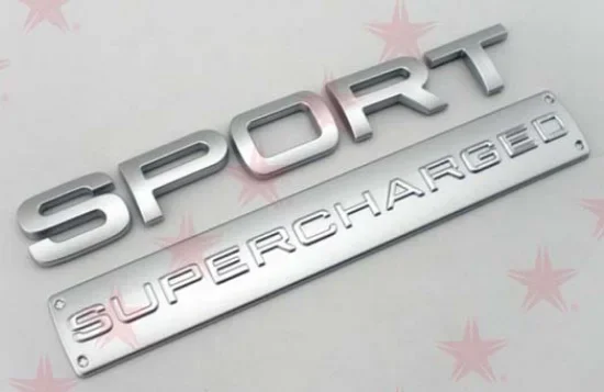 

2pcs Chrome Metal Supercharged Sport Trunk Rear Emblem Badge Decal Stickers