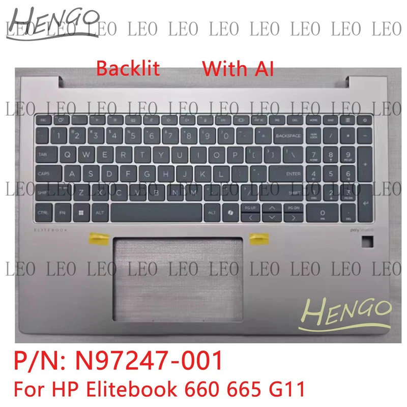 SS  N97247-001 New For HP EliteBook 16 660 G11 Palmrest C Cover + Backlit Keyboard