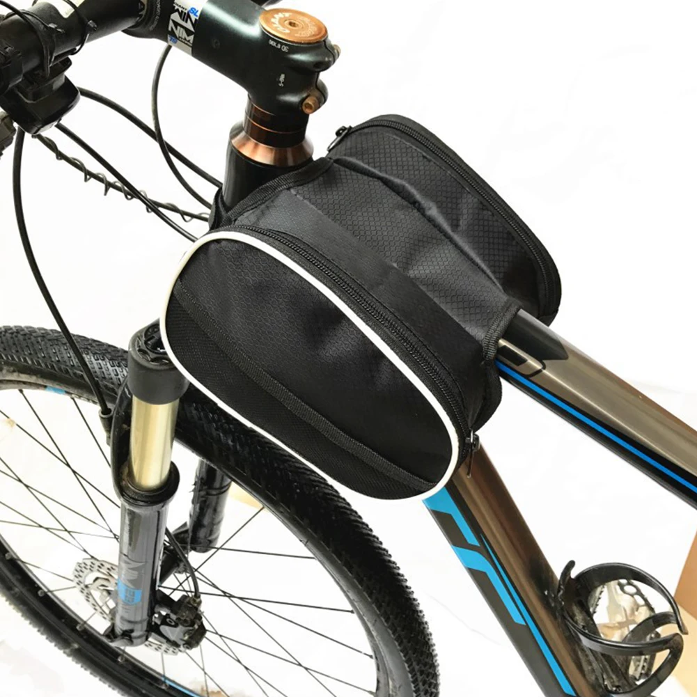 

Ergonomically Designed Black Bike Bag for Bicycle Cycling Mountain Bike Frame Front Tube Small Pannier Saddle Pouch