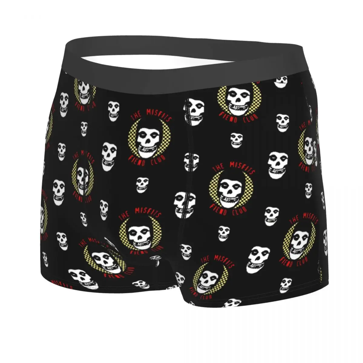 Custom Rock Punk Band Boxer Shorts para Homens, Misfits Caveira Face, Heavy Metal, Impressão 3D, Roupa Interior, Calcinhas, Cuecas, Cuecas Stretch