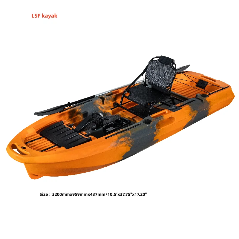 Steady Safe 1 Person Fishing Kayak With Propeller Pedal Drive Or Motorized System HDPE Material CE Certified Ocean Suitable