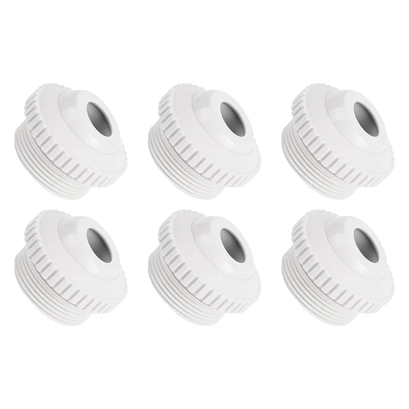 6Pcs Pool Jet Nozzles,3/4In Directional Flow Eyeball Inlet Jet,Pool Return Jet Parts Fittings with 1-1/2 Inch MIP Thread