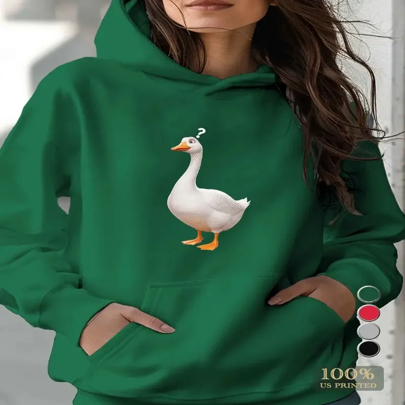 

Зима-Осень женский плюс размер оверсайз женский свитшот одежда утка мультфильм животных искусство милый графический модный топ из чистого хлопка