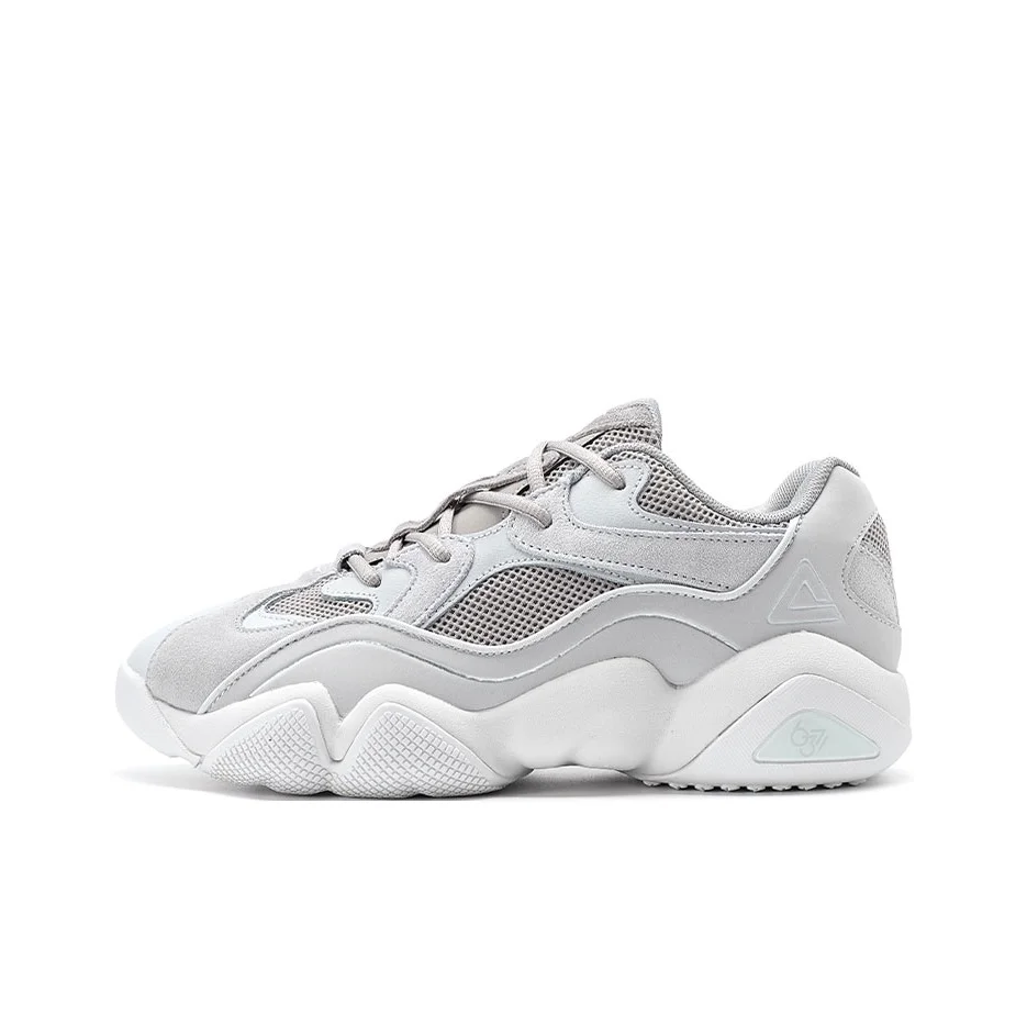 PEAK Taichi 6371 Zapatillas Deportivas Unisex con Amortiguación, Antideslizantes, Resistentes a la Abrasión, de Caña Baja y Estilo Chunky, Color Gris