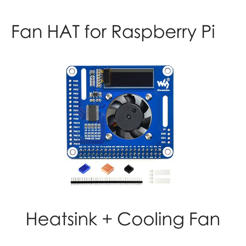 

Cooling Fan Radiator Cooler Expansion Board Heatsink Breakout Shield HAT Starter Kit for RPI Raspberry Pi 3 Model B 3B 4 4B 5