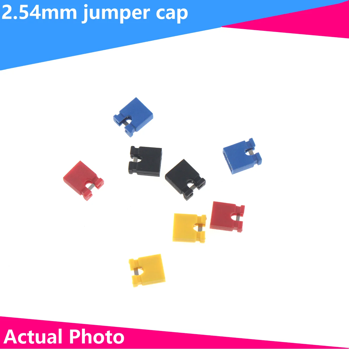 

100PCS Jumper Cap 2.54mm Pitch Pin Header Connector Short / Long Type Jumper Plug Cover DIY Repair Parts