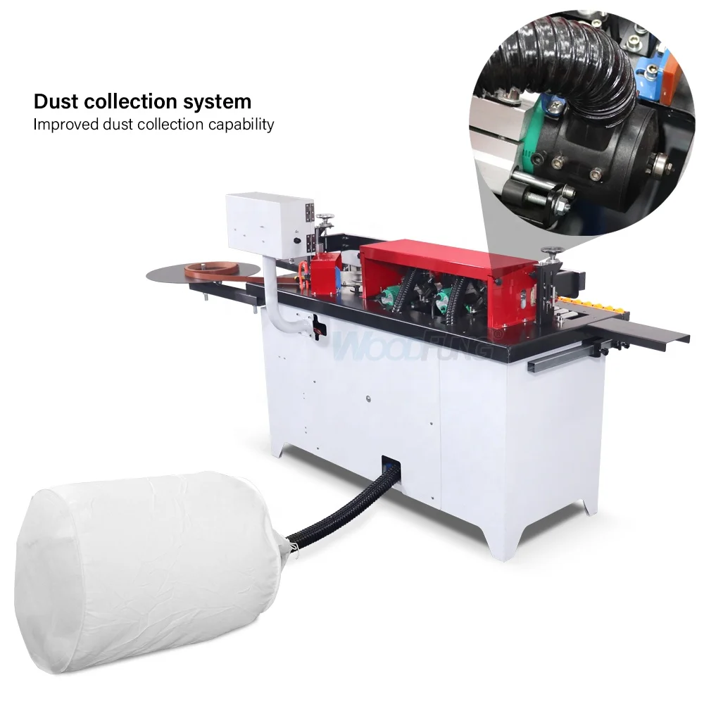 automatic mini edge banding machine with gluing and trimming for pvc