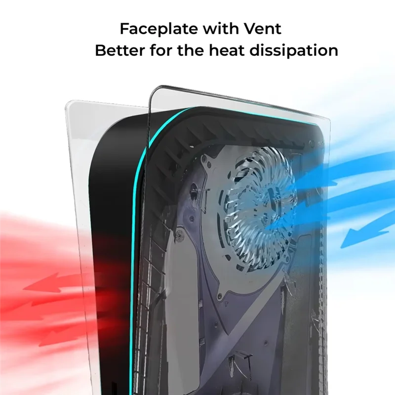 

A15R -Transparent Cooling Vent Shell Hard Plastic Replacement Plate Case Cover For PS5 Disc Edition Gaming Console