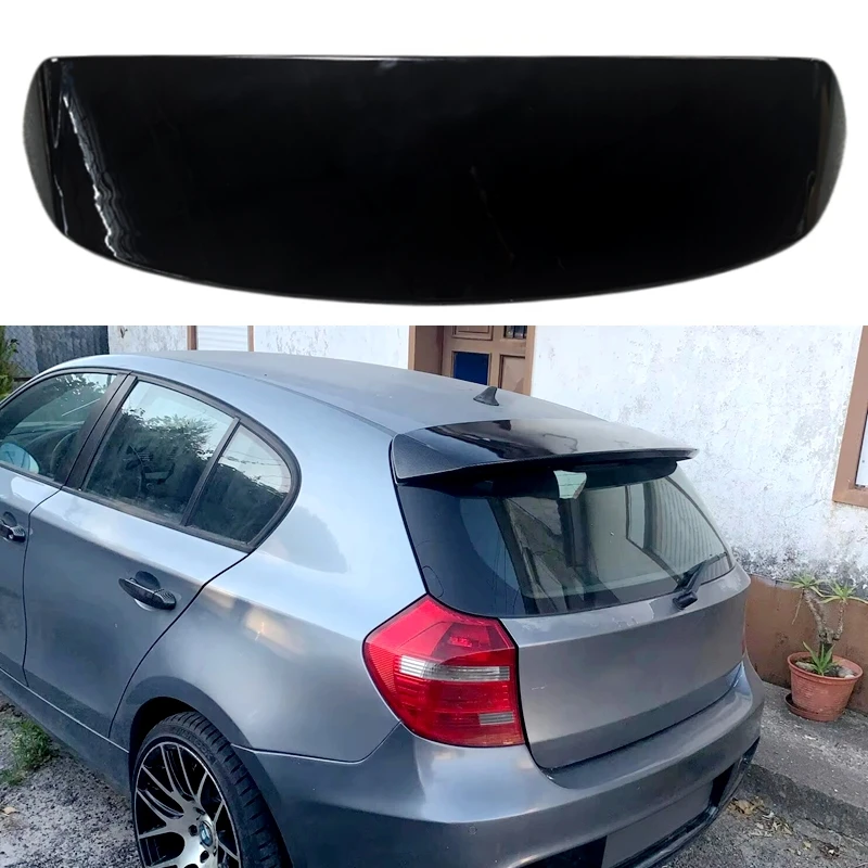 Für BMW 1er Serie E81 E87 Dachspoiler 2004-2011 Hochwertiger ABS Auto-Heckflügel Karosserie-Kit Schwarzer Carbon-Look Auto-Zubehör