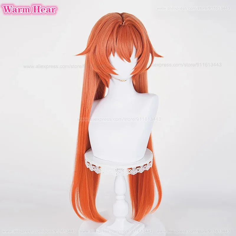 

zizi 2025 Synthetic Orphie Long 80cm Mixed Orange Double Ponytail Cosplay Anime Wig Heat Resistant Hair Halloween Par