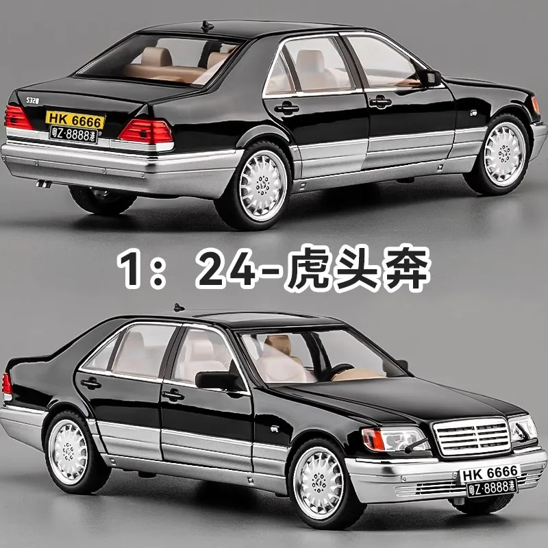 1:24 W140 320SEL Automodel Met Geluid Licht Kinderen Diecast Legering Speelgoed Voertuig Simulatie Collectieve Gift