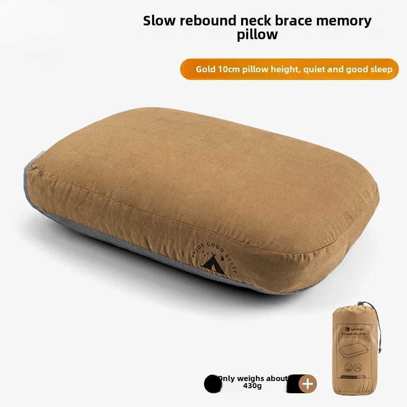 Memory Cotton Pillow Outdoor Camping Travel Cervical Spine Pillow Portable Lunch Break Pillow Slow Rebound Memory