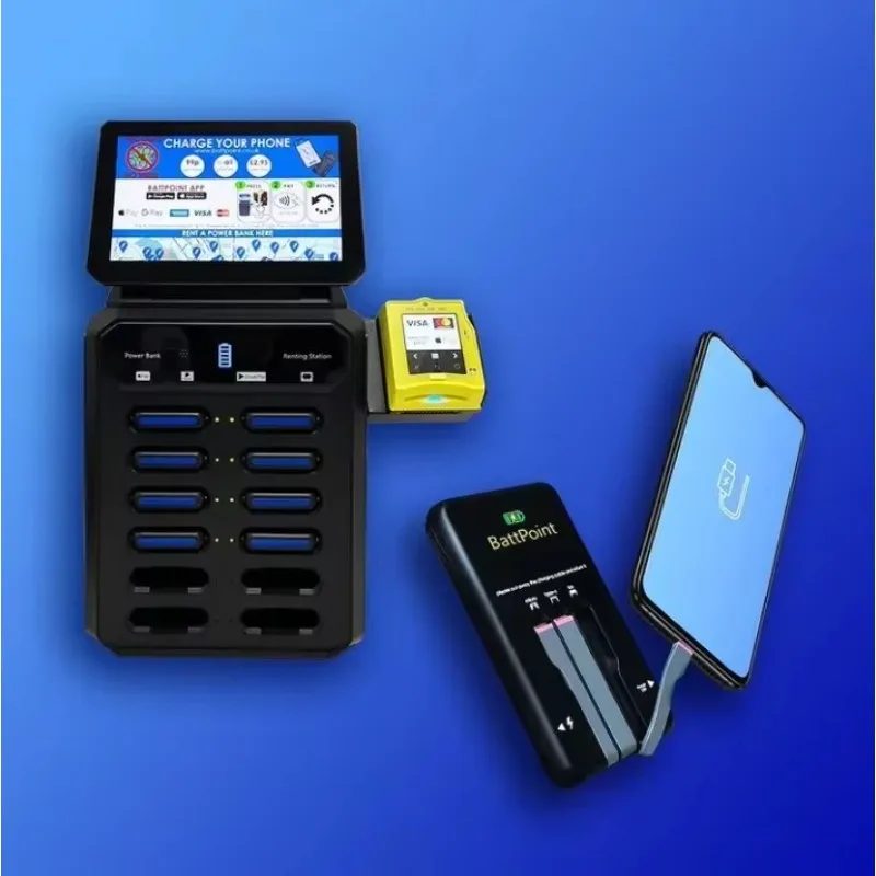 

NEW Customizable Battery Dock Portable Chargers Restaurant Hotel Sharing Power Bank Rental Box