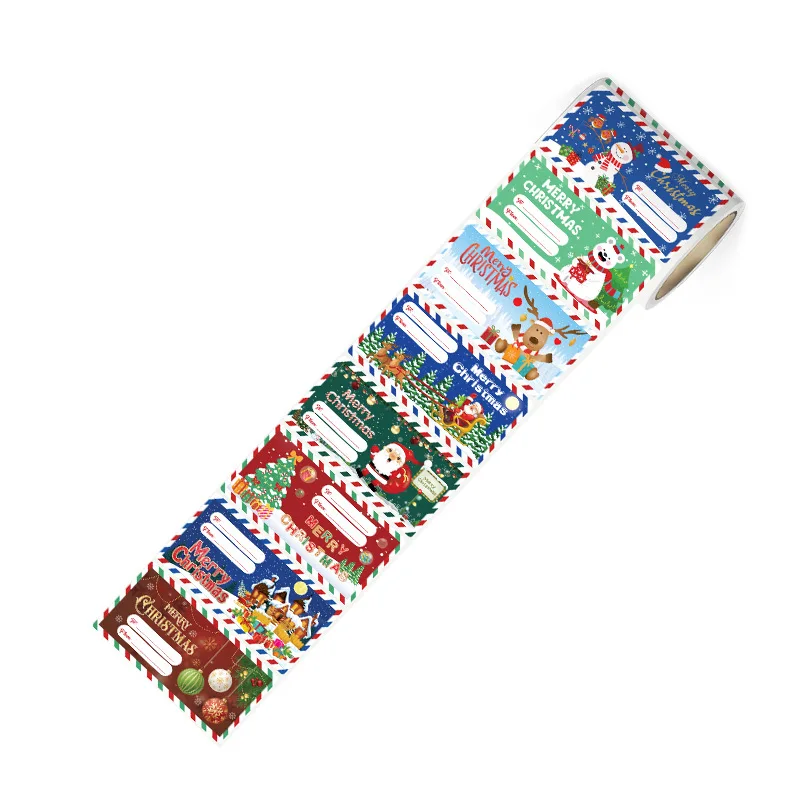300Pcs Roll Merry Christmas Stickers Gift Envelope Seals Self Adhesive Labels for Kids Gifts