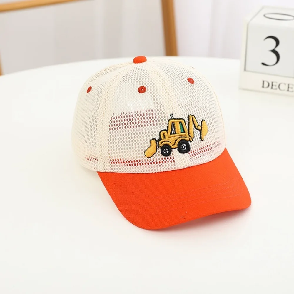 

Cute Cartoon Car Pattern Baby Mesh Baseball Cap Korean Style Breathable Kids Duckbill Caps Adjustable Sun Visor Hat Unisex