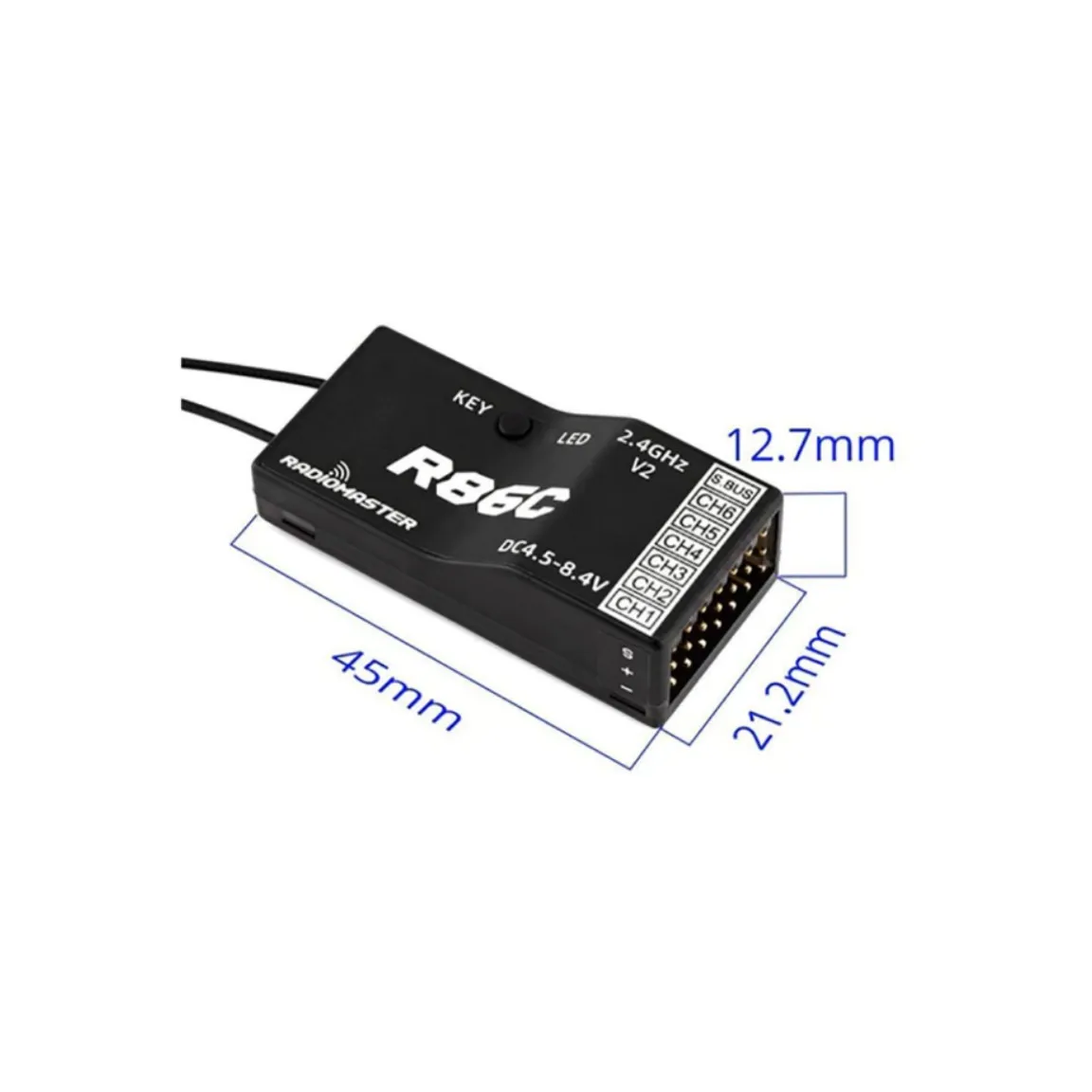 Radiomaster R86C V2 6CH/8CH Compatible PWM SBUS RC Receiver for Jumper T-Lite V2 Radiomaster TX12 T16S Transmitter