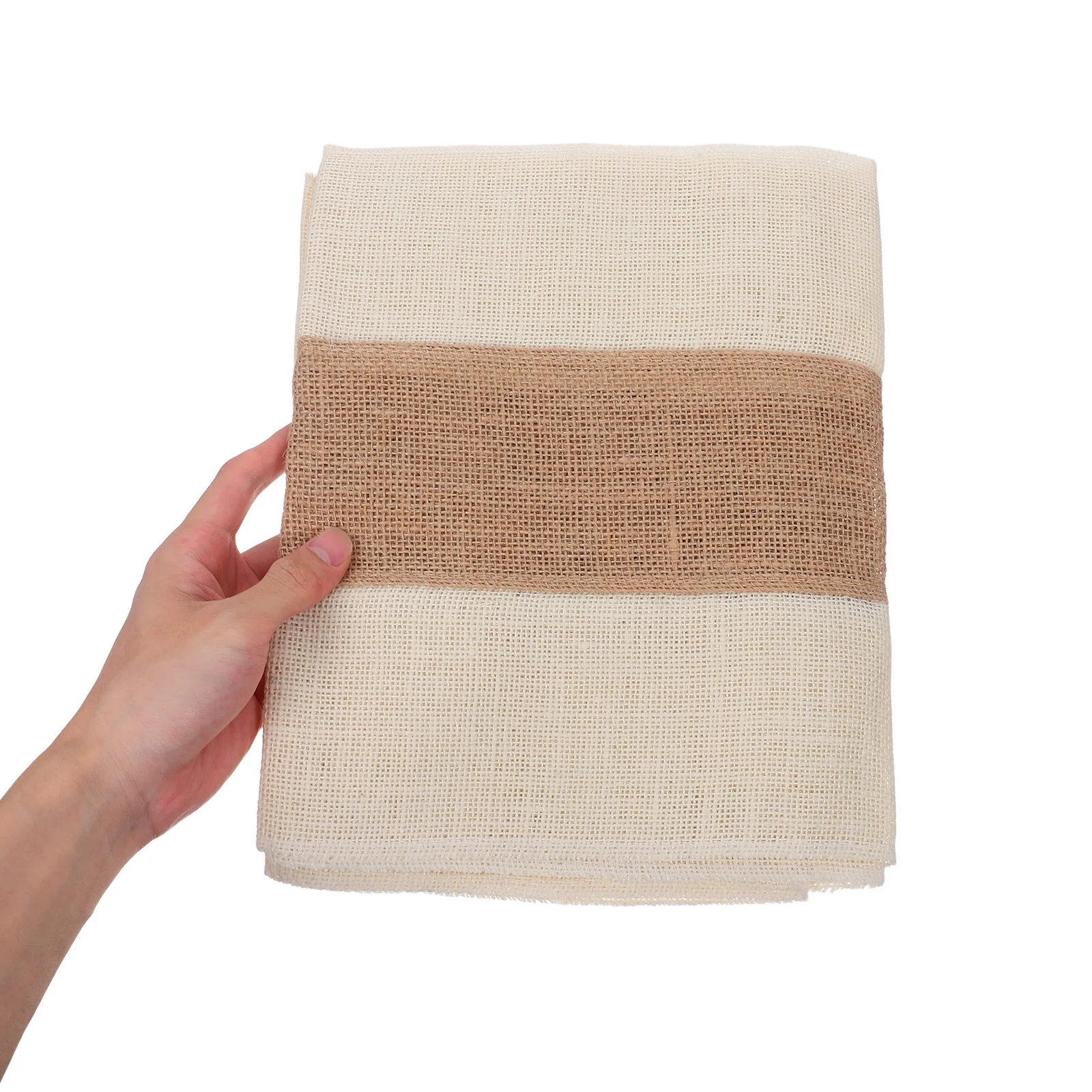 

Farmhouse Style Table Runner in Linen and Jute Burlap Natural Rustic Finish for Kitchen Dining Room Decor Pastoral Table Cover