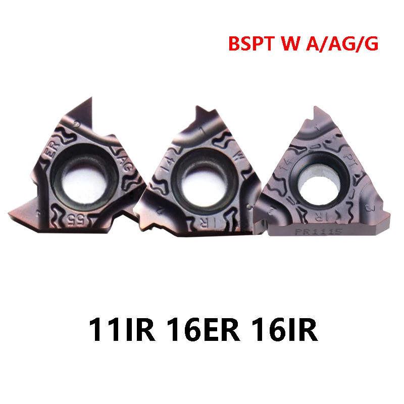 Original 11IR 16ER 16IR A55 A60 AG55 AG60 G55 G60 TF PR1115 Threading Carbide Inserts 11 14 19 BSPT W Machine Lathe Cutter