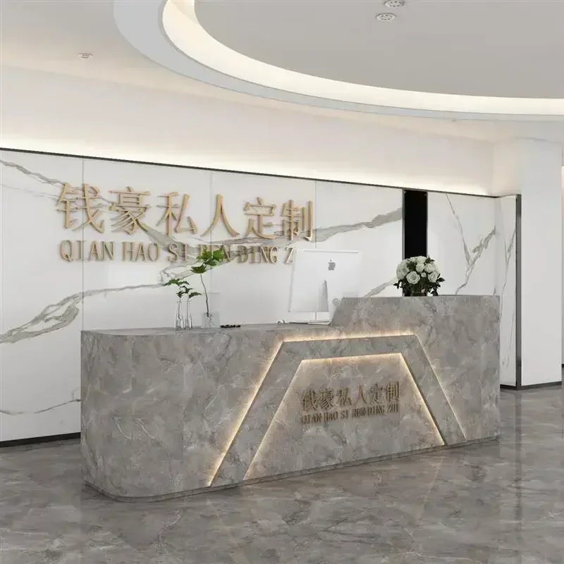 Company high-grade paint reception desk creative beauty salon bar checkout page  welcome desk