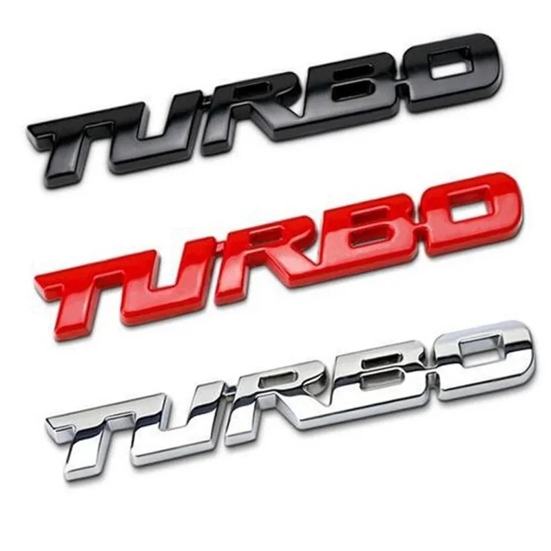 

3D Metal TURBO Letter Sticker Car Body Emblem Decal Tailgate Badge Styling Decoration Auto Rear Trunk Accessories