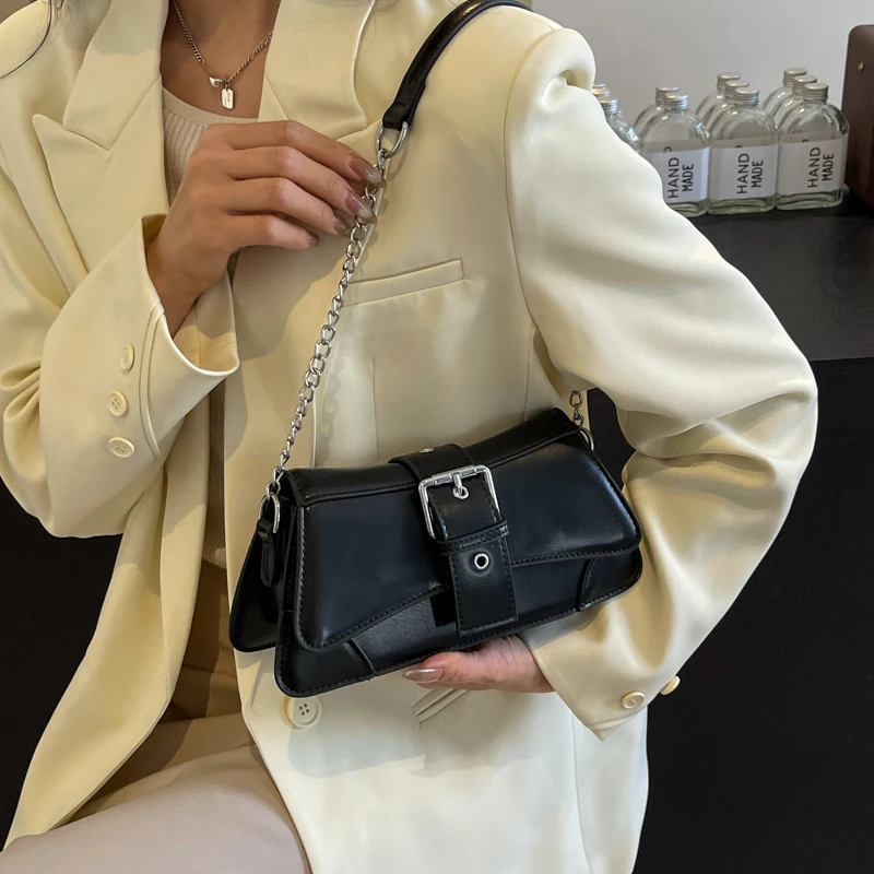 Metal Pure Color Shoulder Bag Female Luxury Small Square Bag Pu Leather Casual Crossbody Bags Handbag Coin Purses Phone Bag