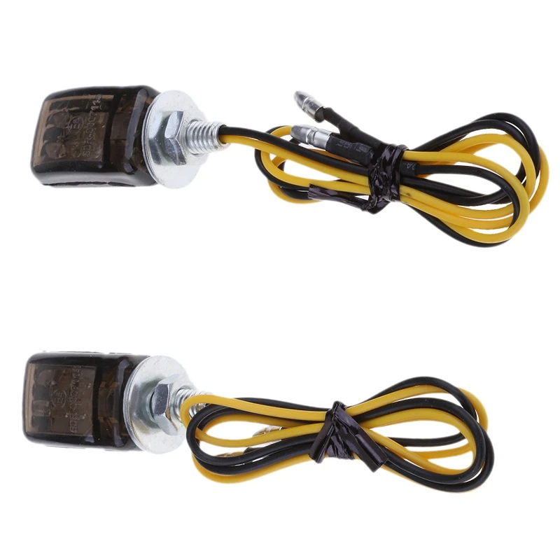 2Pcs Universal LED Black Mini Tiny Small Indicators Turn Signals Motorcycle Motor Bike for Yamaha