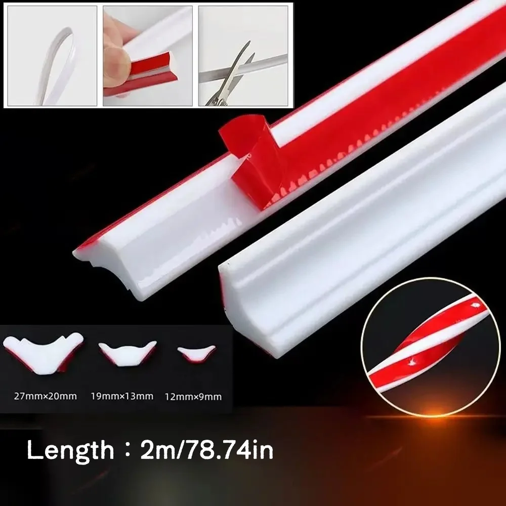 1pc 2m/78.74in Self-adhesive Trim Soft Line Ceiling Strip Self Adhesive Edge DIY Wall Corner Beauty Seam Kitchen Bathroom Window