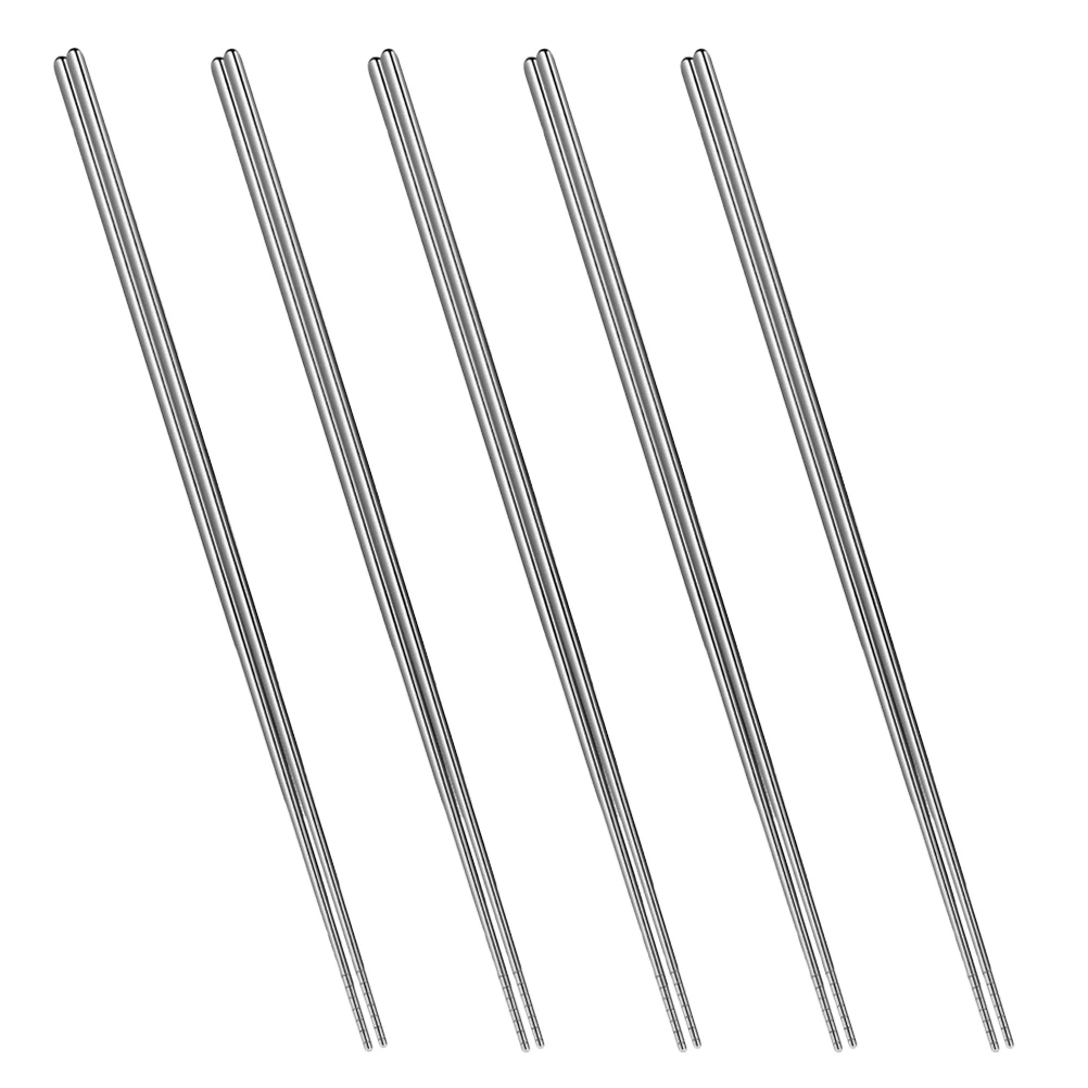 

5 Pairs Stainless Steel Chopsticks Chopsticks For Beginners Adult 304 Reusable Cooking Frying Safe Sushi Metal Anti Home