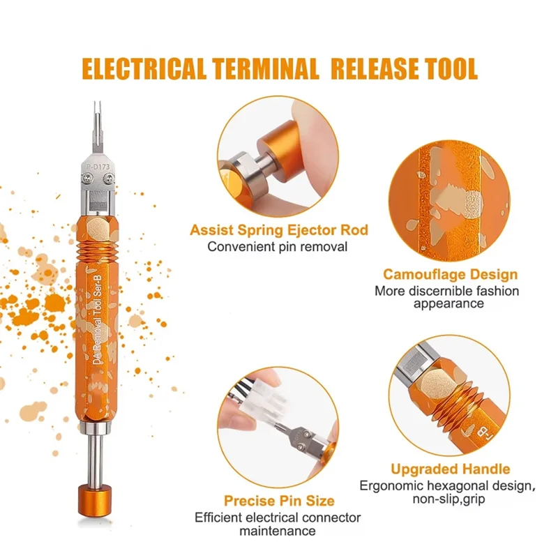 ABVI-Terminal de conector de computadora DAP-D173 Extractor de pasadores de varilla de expulsión Mini-Fit Jr herramienta de extracción