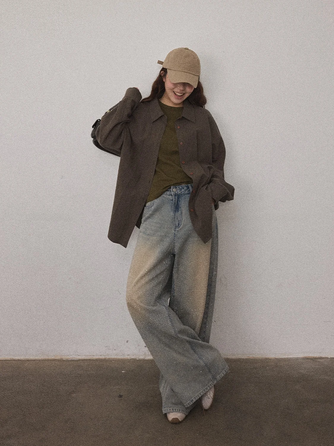 

Женская рубашка JINGU Green Label: повседневная, свободного кроя, однотонная, в винтажном стиле, с длинным рукавом, из смесового хлопка и льна, весенняя мода