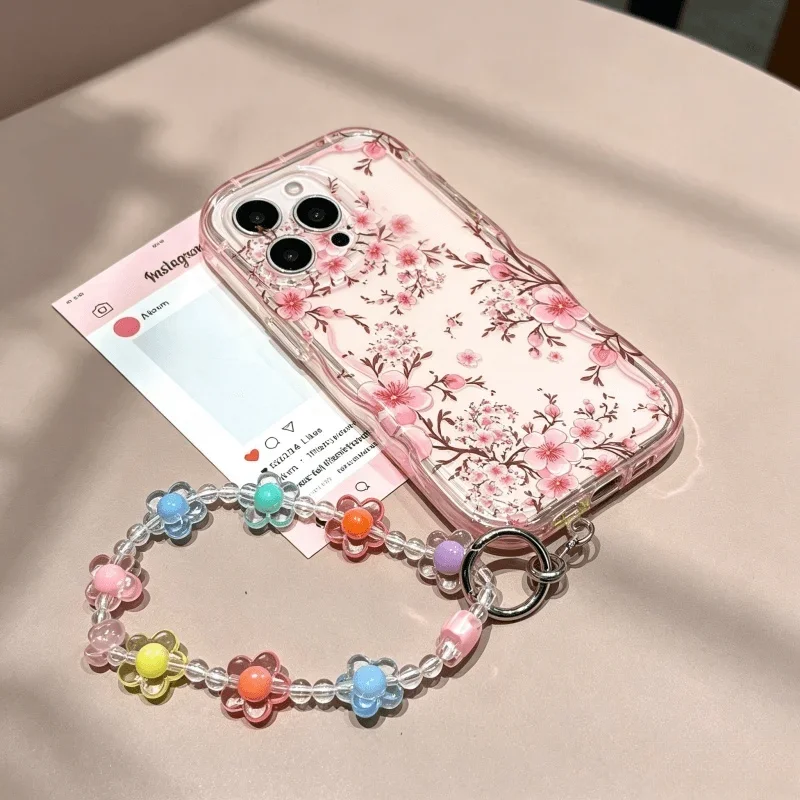 Case For Samsung Galaxy S26 Ultra S25 S24 Plus S26FE A17 A06 A07 A16 A56 M16 A36 A55 A15 Daisy Flowers Bracelet Silicone Cover