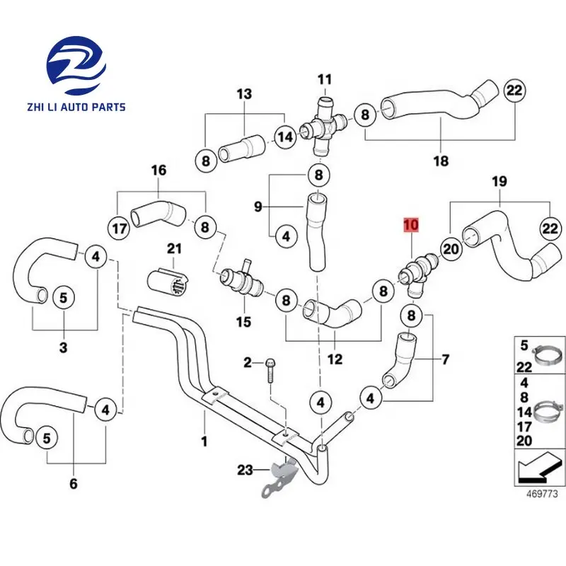 17127518615 New Water Hose Connector with Bleeder Screw For BMW MINI Cabrio R52 R53 Cooper S