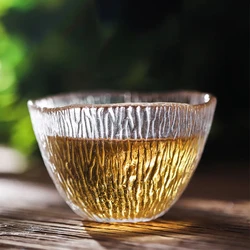 Heat-resistant Glass Tea Cup Japanese Kung Fu Tea Set Wine Glass Rain Drop Cup Transparent Glass Drinking